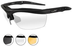 Wiley X Guard Sunglasses - 3 Lens Package, 1 Matte Black Frame w/Smoke Grey,Clear,Light Rust Lens, 4006
