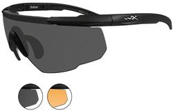Wiley X Saber Advanced Sunglasses - 2 Lens Package, 1 Matte Black Frame w/Smoke Grey & Clear Lens, 306