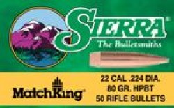 Sierra GameKing 22 Cal 80 Grain Boat Tail Hollow Point 50/Box