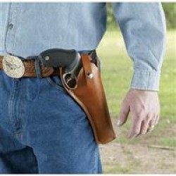 Hunter Crossdraw Leather Holster - Fits medium to large frame double-action revolvers