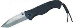 Timberline Battlehog Linerlock with Black G-10 Handles and Vallotton Kickstart Assisted Opening Black Coated 9Cr13MoV Stainless Steel 3” Tanto Partially Serrated Edge Blades Model 1161