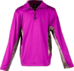 Browning BG YOUTH'S L.SLEEVE PULLOVER 1/4 ZIP SM PURPLE WINE/CAMO