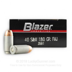 CCi Blazer Aluminum Handgun Ammunition .40 S&W 180 gr FMJ 1175 fps 1000/box